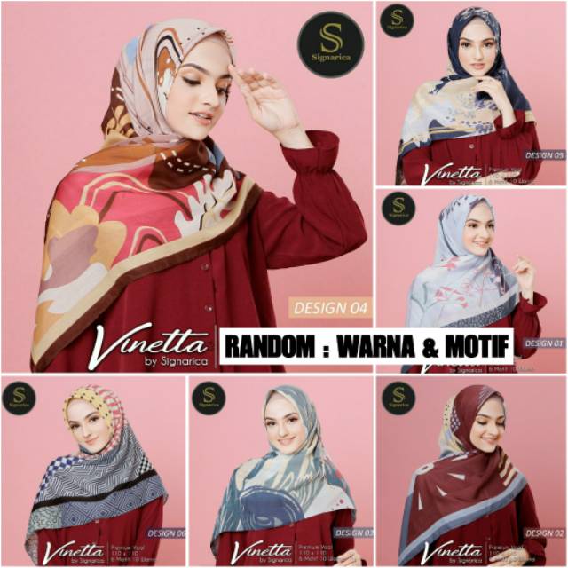 Ecer S4 VINETTA Premium Voal / Random Motif & Warna / Voal Premium VINETTA by Signarica