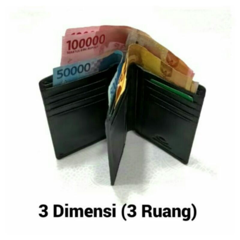 Dompet Kulit Asli Dompet Lipat Kulit Pria Merek Oakley 3 Dimensi 100% Kulit Asli