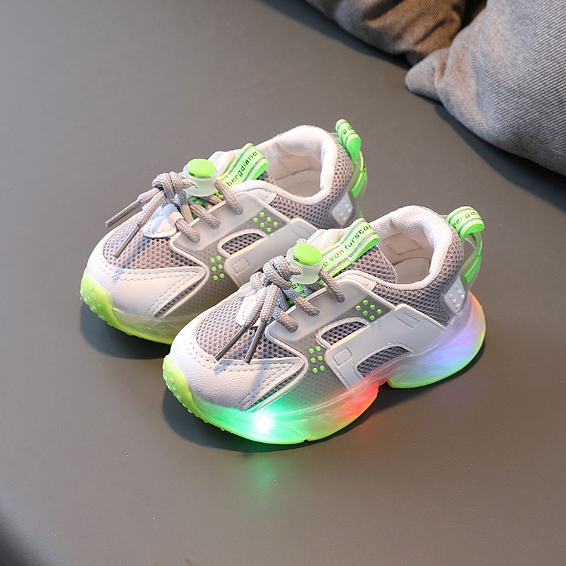 CG LED18-Sepatu Lampu LED Sport Anak Laki Perempuan Unisex Import