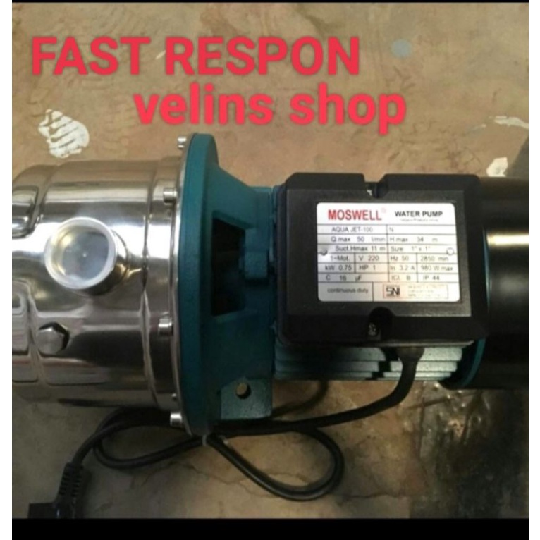 Pompa air semi Jet Pump-100 STAINLESS STEEL MOSWELL