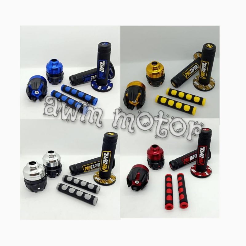 Handgrip Grip Protaper Variasi Motor Bahan Karet Empuk + Karet Handle Rem + Jalu As Roda Depan