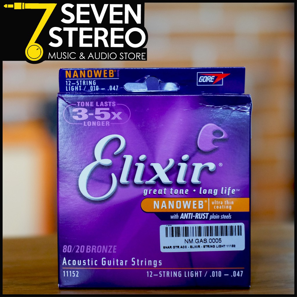 ELIXIR STRINGS Acoustic 11152 80/20 Bronze NANOWEB Coating