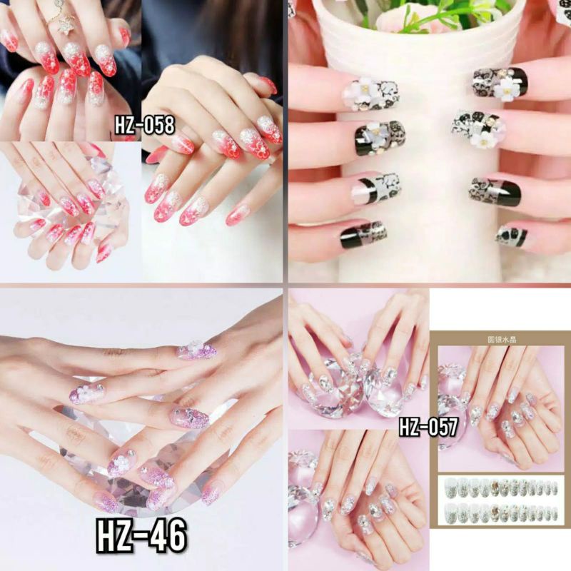 kuku palsu cantik wedding fake nail bride 3d