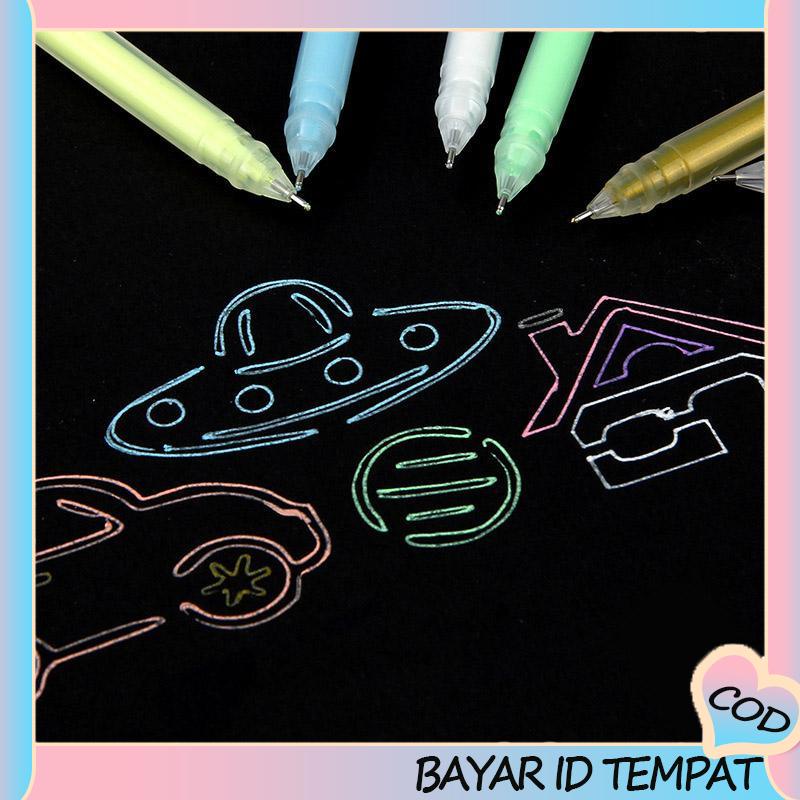 COD❤️ Warna Pena Gel Berkapasitas Besar Akun Tangan Tanda Siswa Sorotan Album Flash Pen-A.one