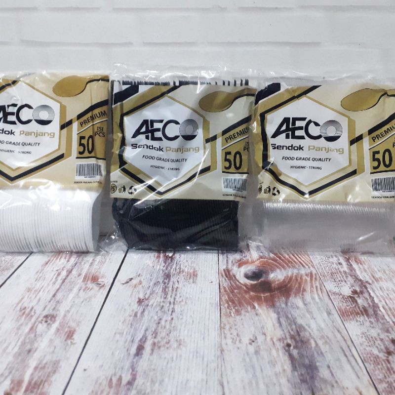 Sendok garpu dan spork plastik makanan nasi panjang kuat tebal aeco uno dan trifinity isi 25 dan 50 