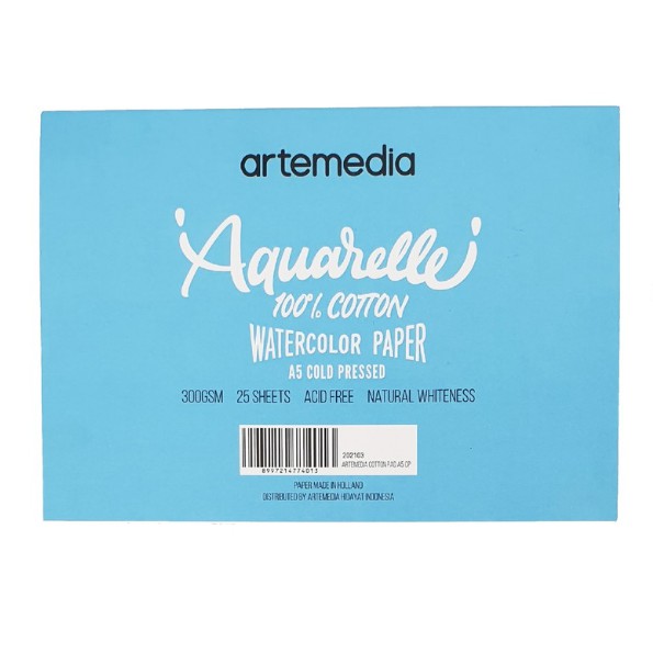 Artemedia Cotton Watercolour Paper Pad A5 / A4 / A3