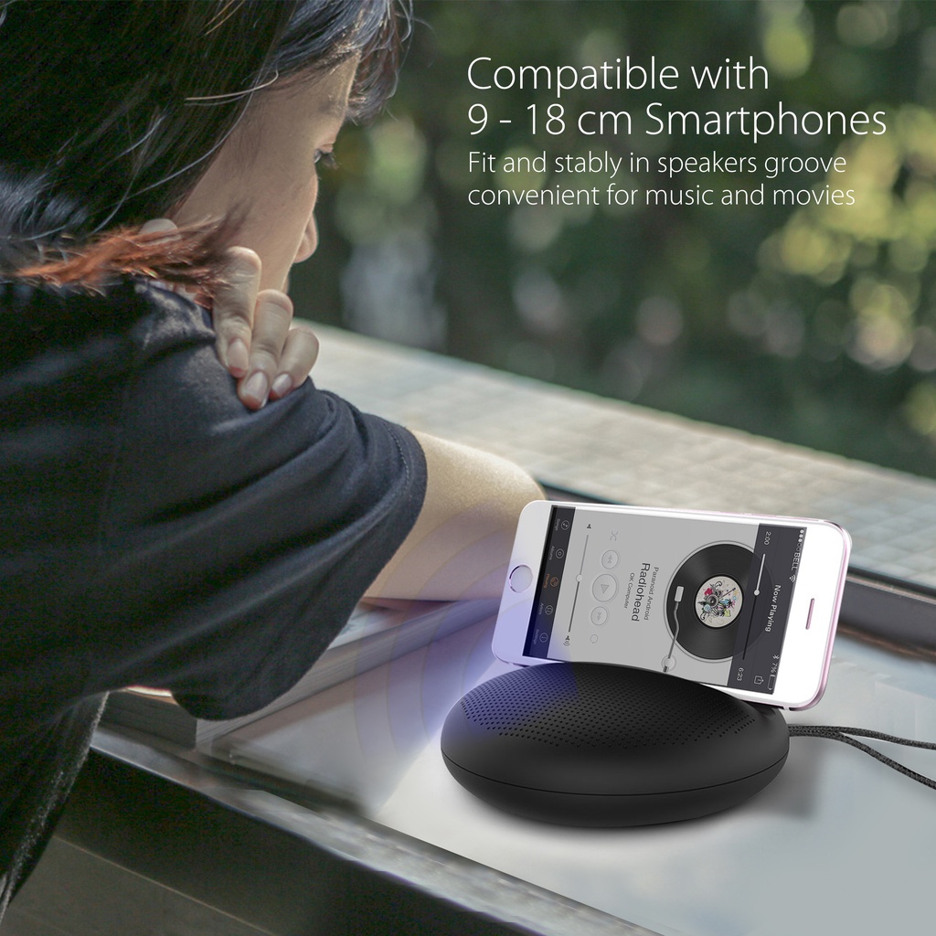 Portable Speaker Bluetooth Handsfree Bass Audio Wireless Speakers Phone Holder 2 in1