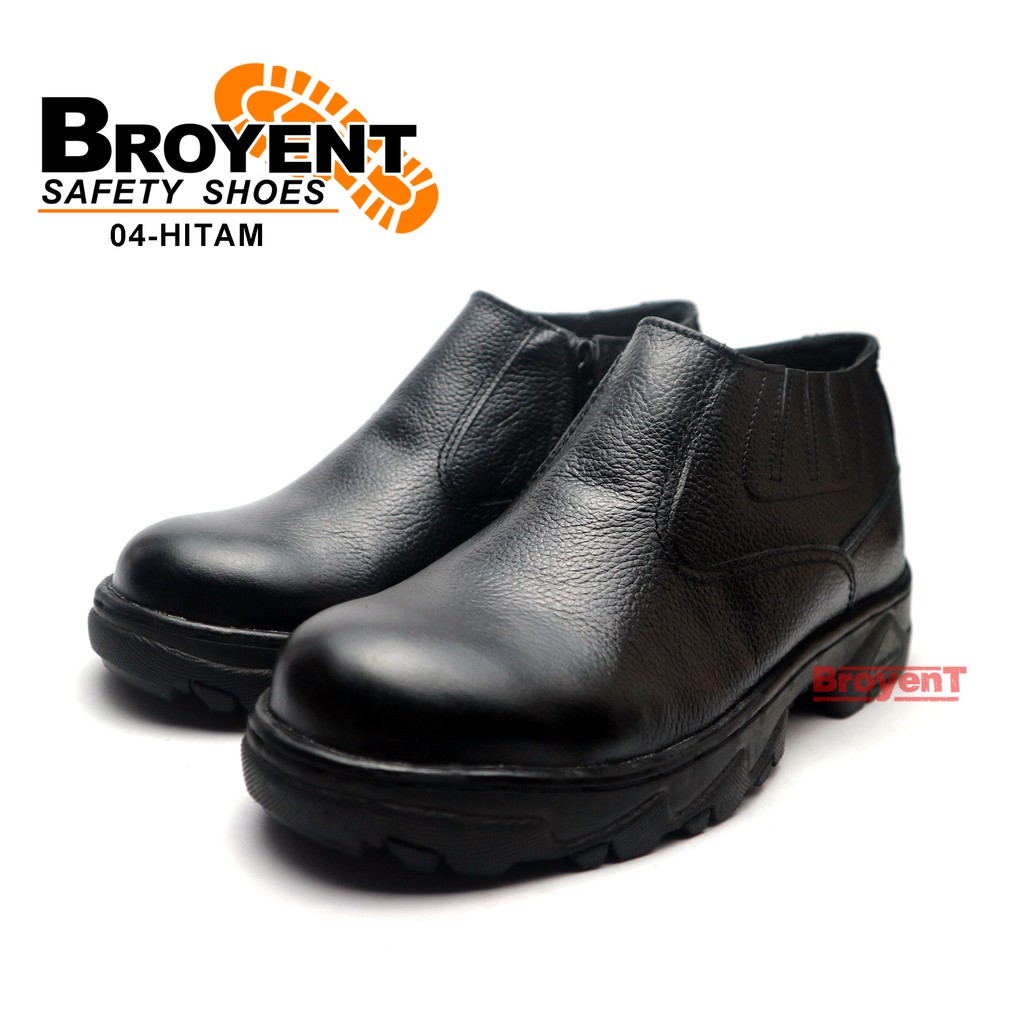 Sepatu Safety Pria Low Boots Resleting Kulit Sapi High Quality 04H