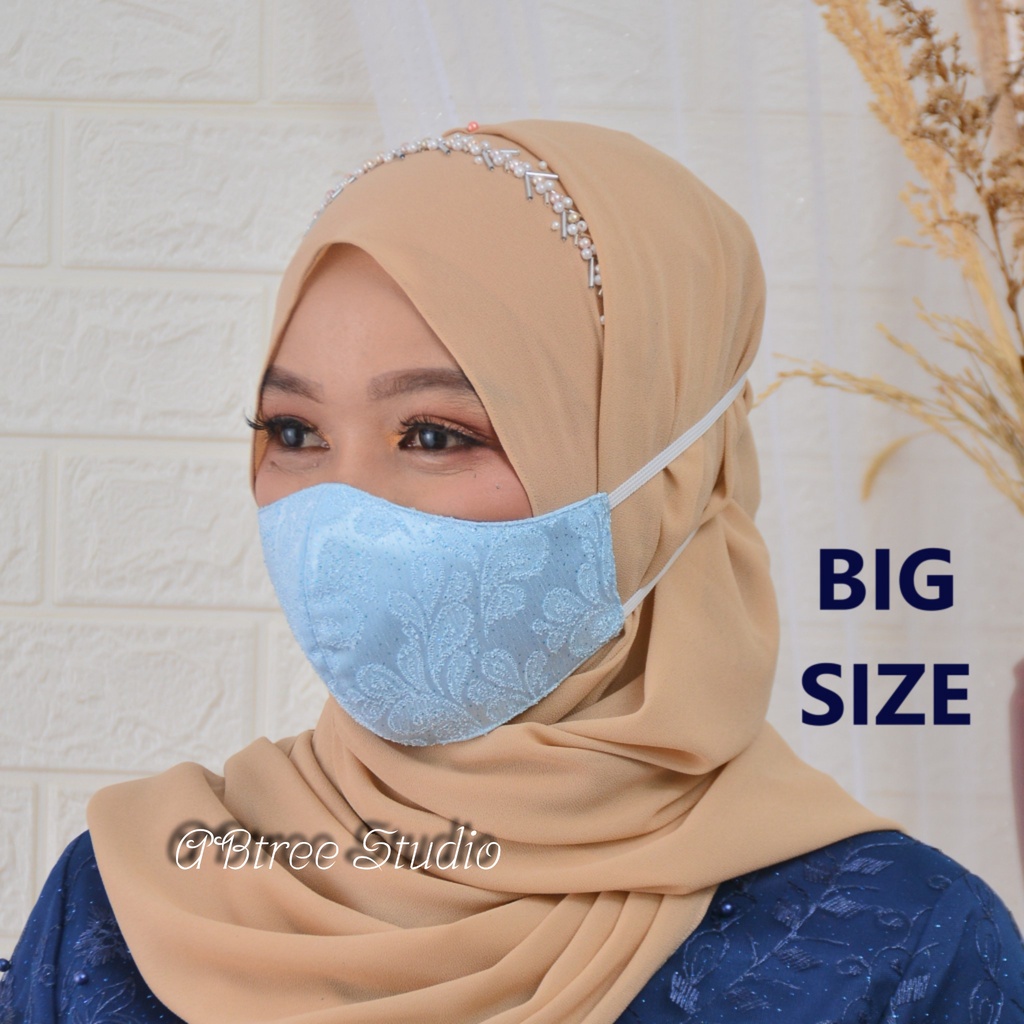 Masker BiG SiZE Jaguard embos jackquard cantik | masker pesta akad nikah wedding kondangan mask