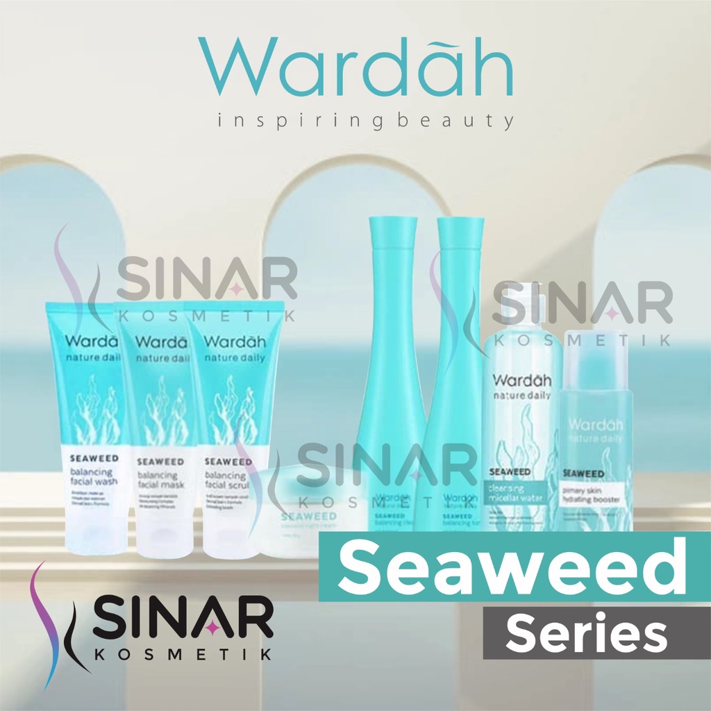 ✦SINAR✦ Wardah Nature Daily Seaweed Series - Face Wash - Face Scrub - Micellar Water - Booster