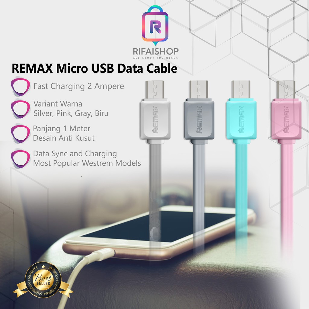 Kabel Data REMAX MICRO USB fast Speed Charging 2Ampere Good Quality