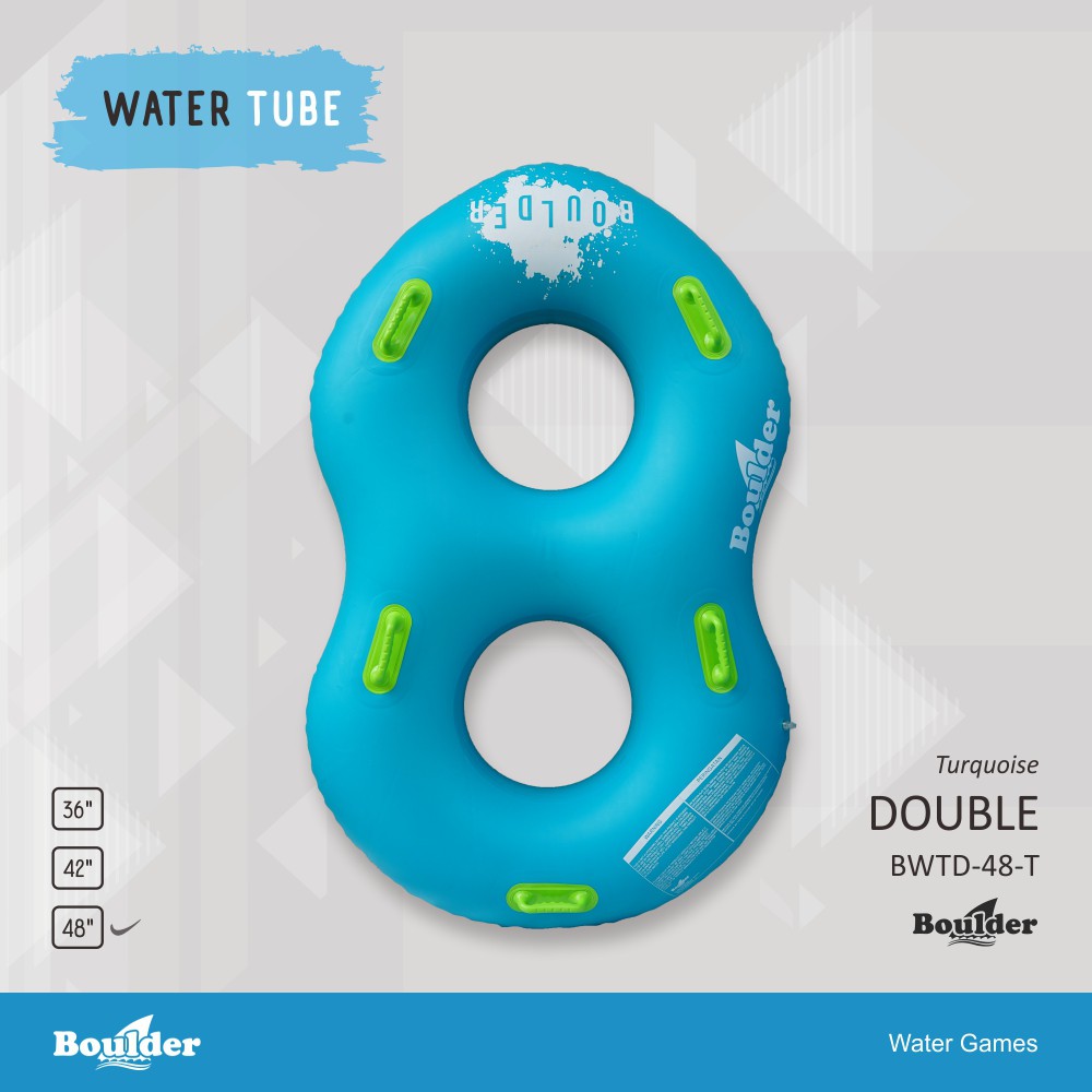 BOULDER DOUBLE WATER TUBE BAN RENANG WATERBOOM SIZE 48 PVC 1MM