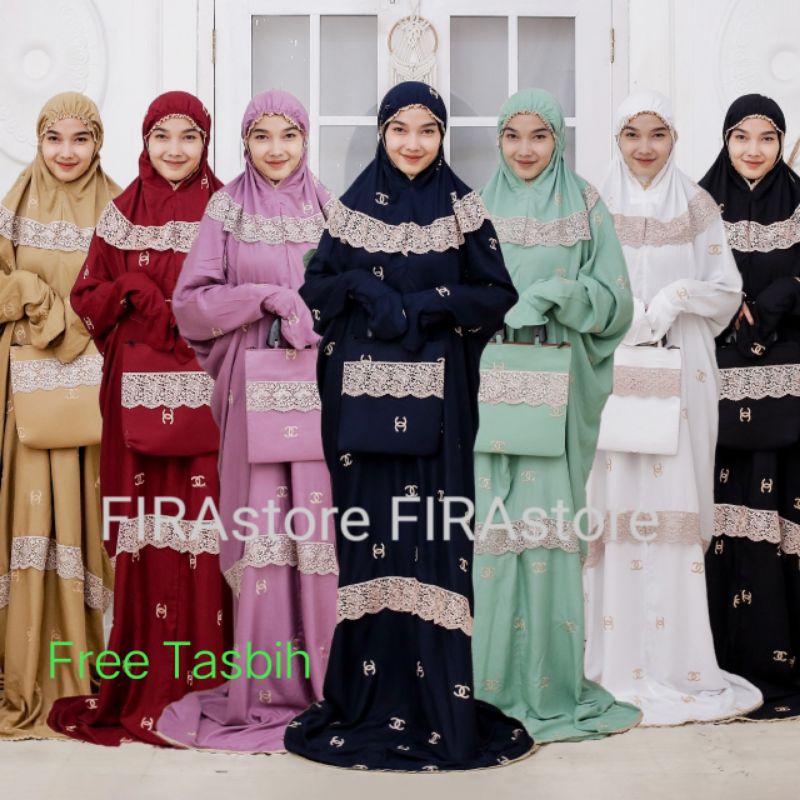 Mukena Terusan Dewasa Rayon Premium Bordir Remaja Tanggung Syanela Mukenah Lajuran Dewasa Katun Foil