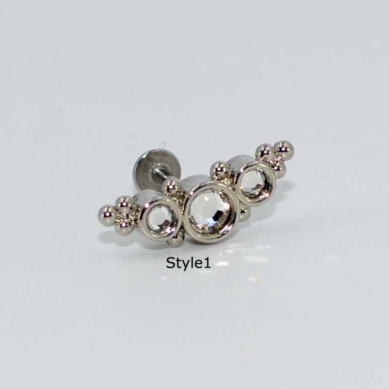 1pc Anting Tindik Tragus Spiral Bahan Stainless Steel 16g