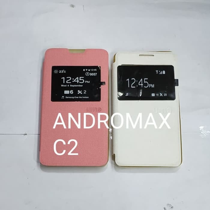 ANDROMAX C2 sarung flip cover ume/ sarung model buku MANTUL