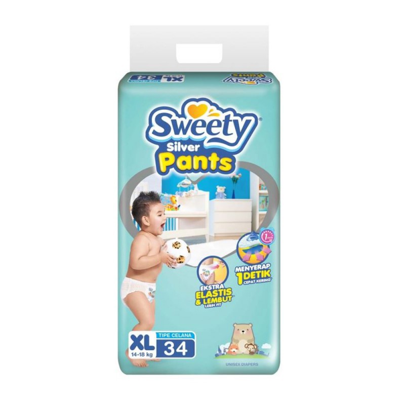 Sweety Silver Pants XL34 - Diapers Popok Celana Sekali Pakai