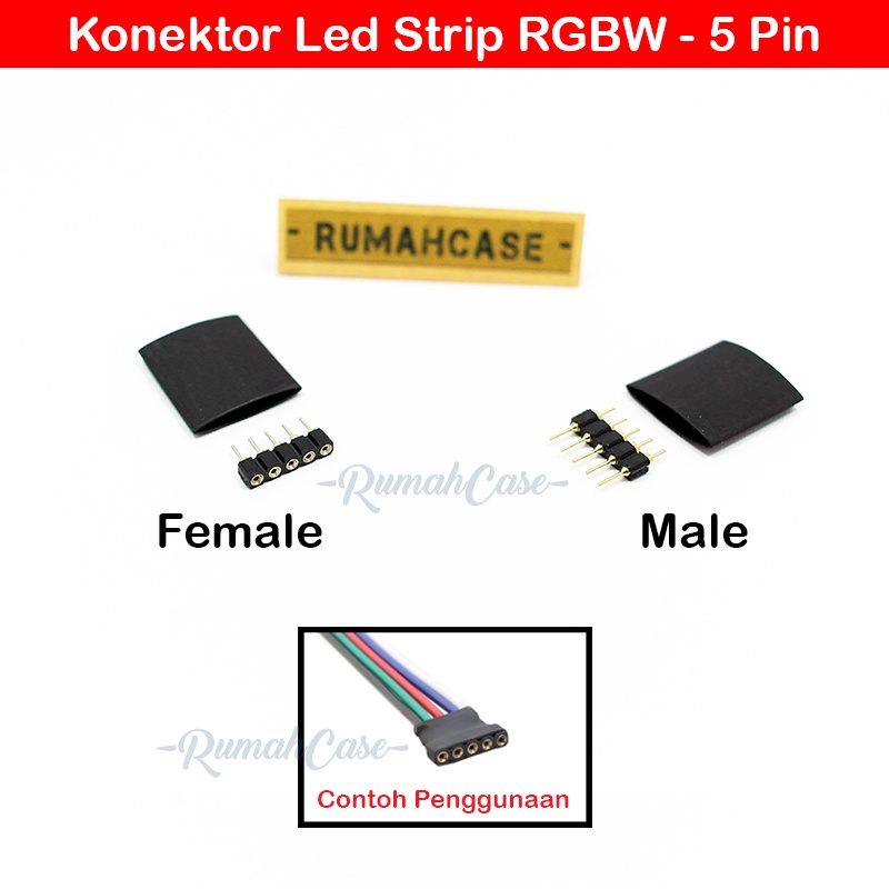 Konektor LED Strip RGBW 5 Pin Male Female soket sisir tanpa kabel cewe cowo 5pin housing rgb