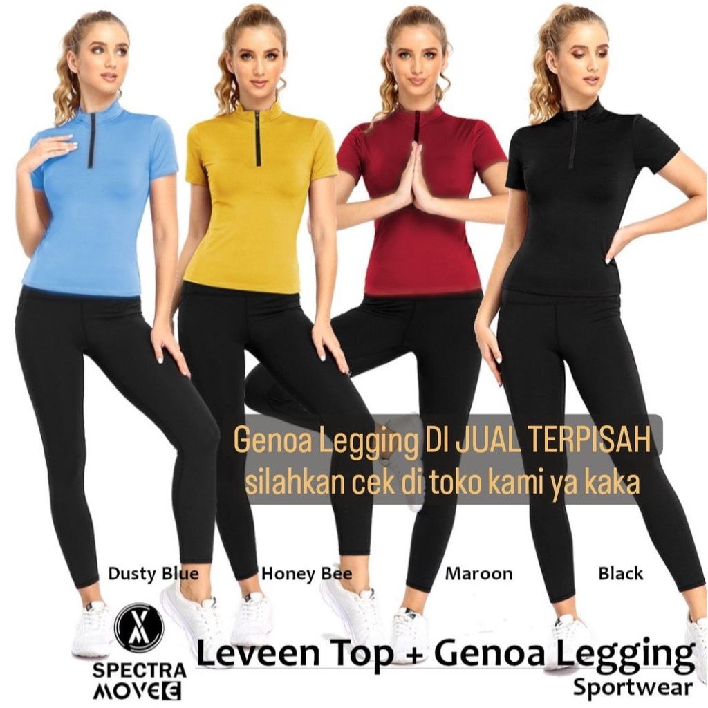 Baju senam LEVEEN TOP baju olahraga wanita kaos sport baju senam wanita kaos aerobic baju zumba kaos gym atasan senam