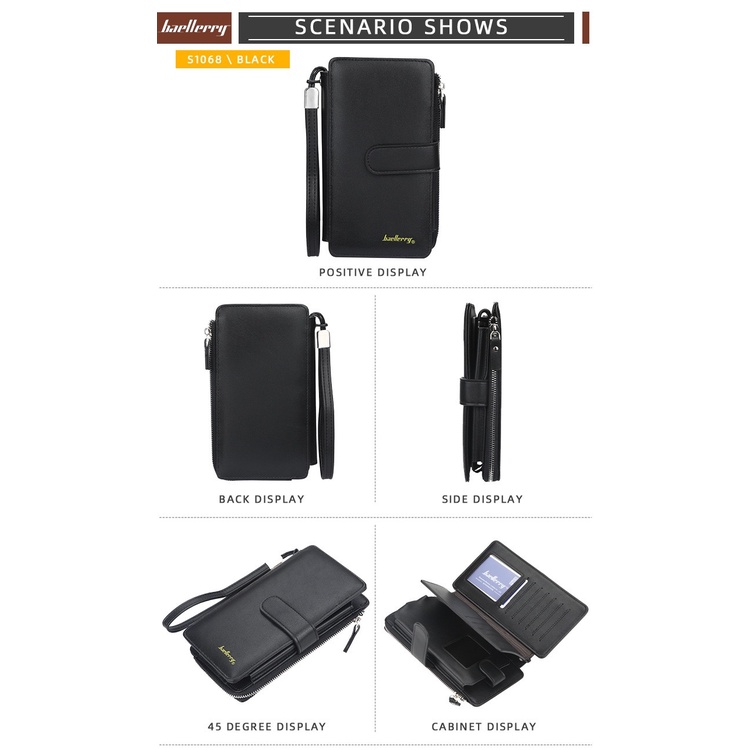 ORIGINAL BAELLERRY DOMPET PANJANG DENGAN TALI TANGAN ADA TEMPAT HP KULIT SINTETIS S1068