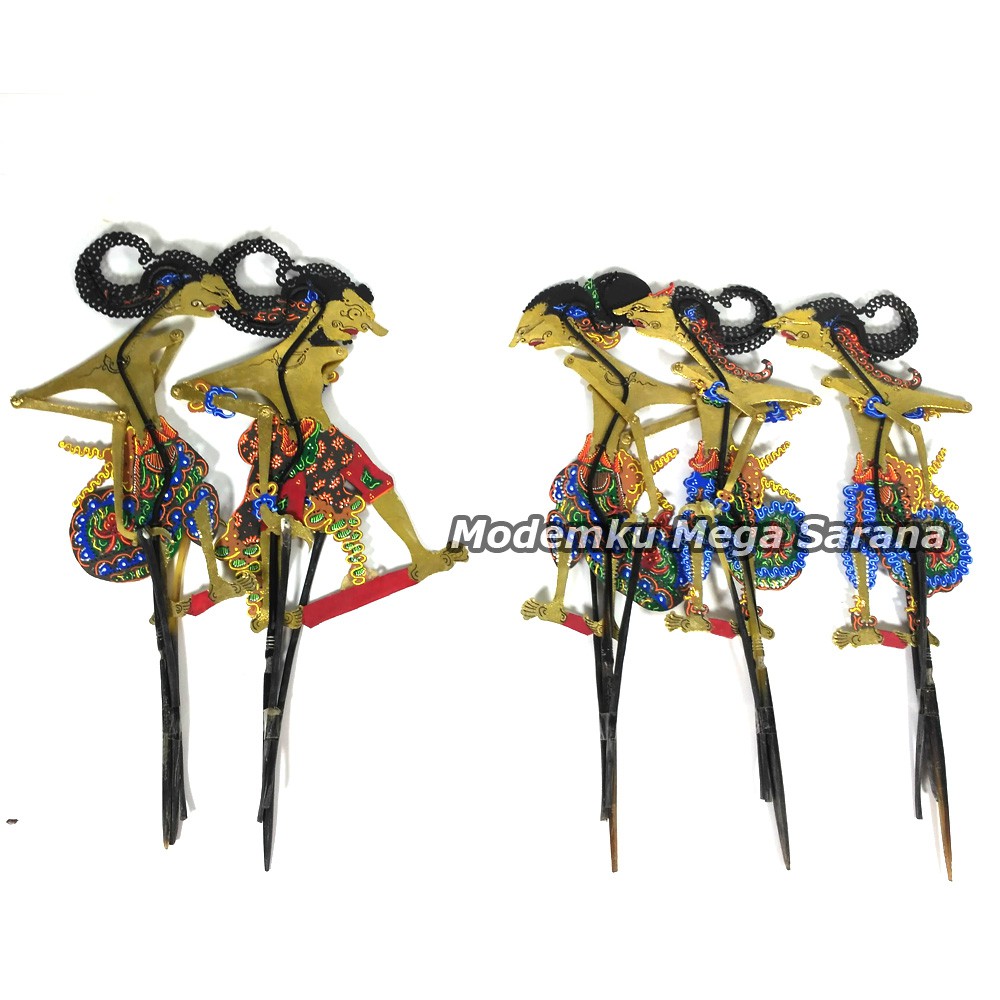 Miniatur Wayang Kulit Pendawa Lima Ukuran S 17x7 Cm - Yudistira Bima Arjuna Nakula Sadewa