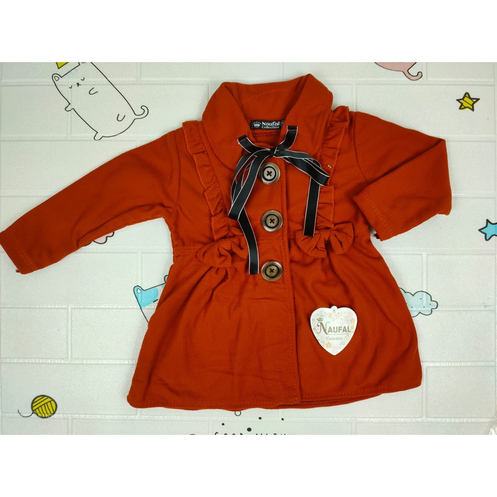 Jaket Anak Perempuan / Jaket bayi 0-12 Bulan-MERAH BATA