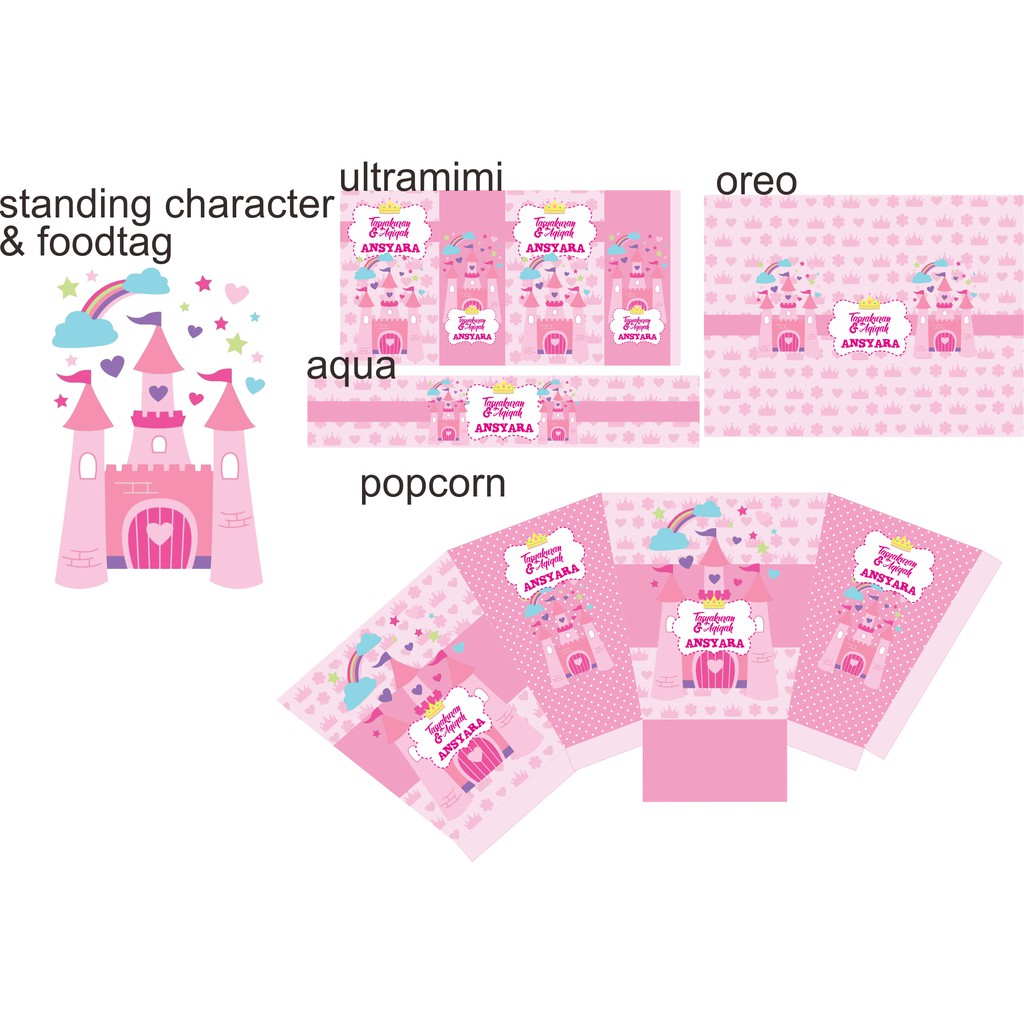 

paket desert table castle pink label ulang tahun