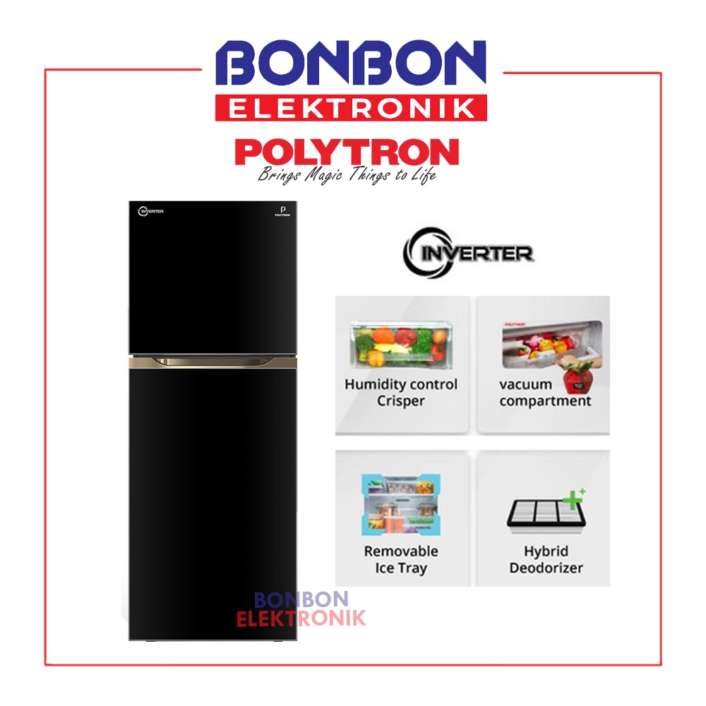 Polytron Kulkas 2 Pintu Inverter PRM-495X / PRM 495 X / PRM495X 350L with Vacuum Compartment