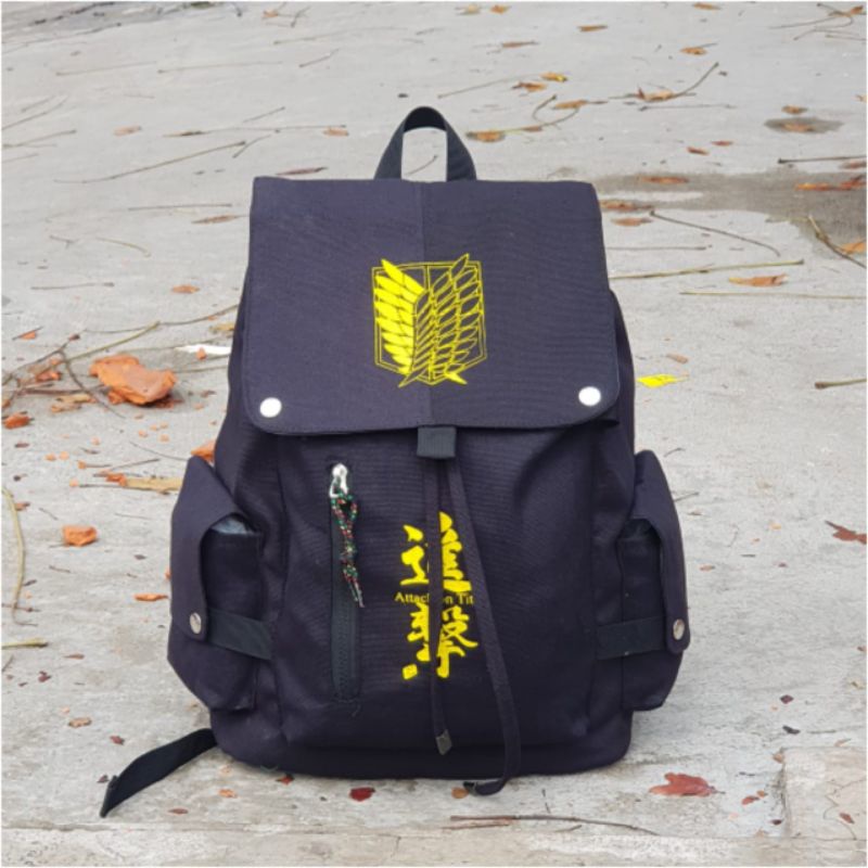 Ransel Anime Attack On Titan Tas Sekolah Unisex Anime Tas Levi Ackerman Eren Jeager Ransel Kanvas Tas Pria Wanita Durablebags