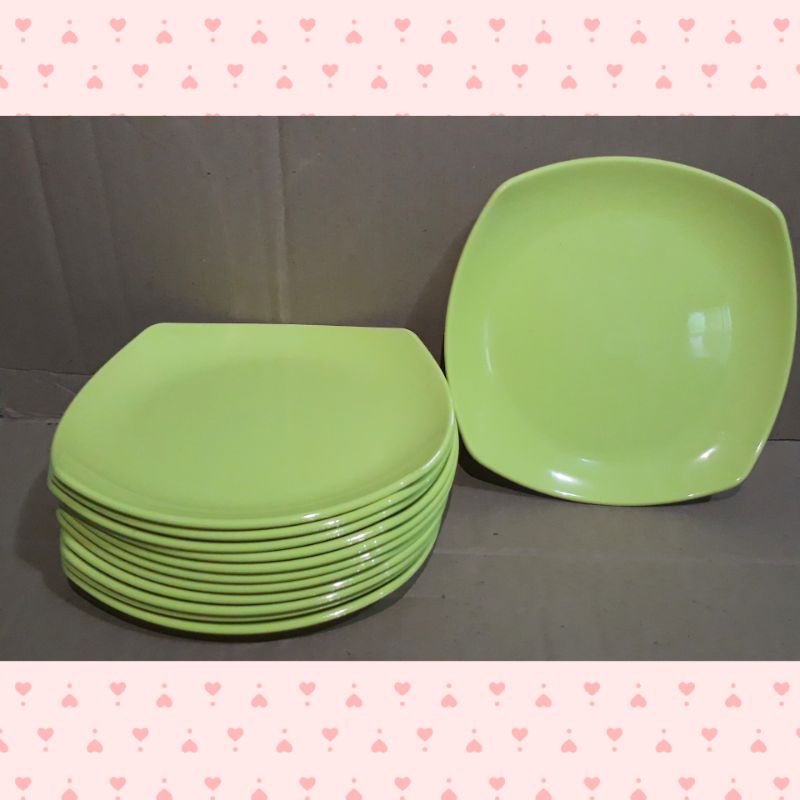 Piring kotak melamin dinnerware 22cm 9inc