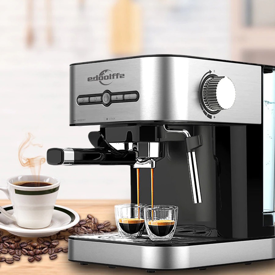 Mesin Kopi Semi Automatic Espresso Italian Coffee Machine 15 Bar - MD-2009 - Silver