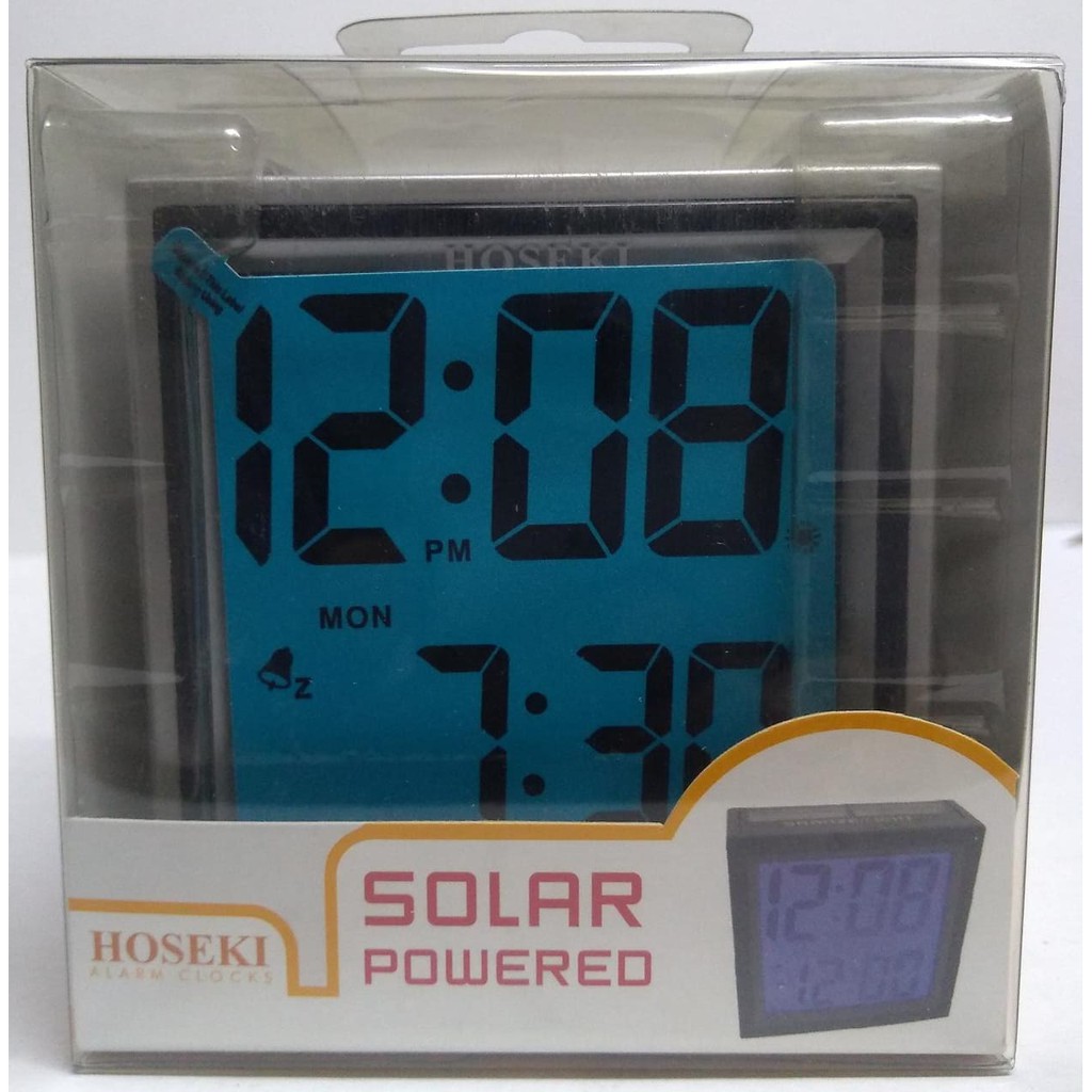 Hoseki LCD Alarm Digital Clock H-2188 Solar Powered