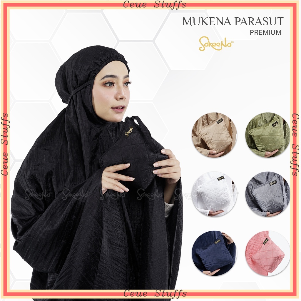 MUKENA TRAVELING BAHAN PREMIUM ADEM !! Mukena Parasut SakeeNa Premium Traveling Jumbo Dewasa