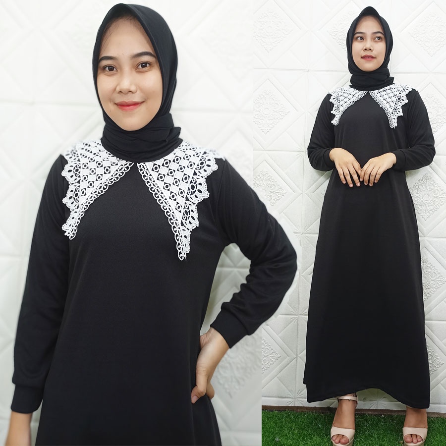 MAYRA SERUTY GAMIS RENDA KERAH MIDI DRESS GL FASHION