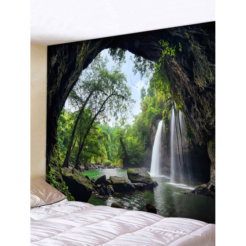 Matras Permadani Dengan Motif Print Pemandangan Air Terjun