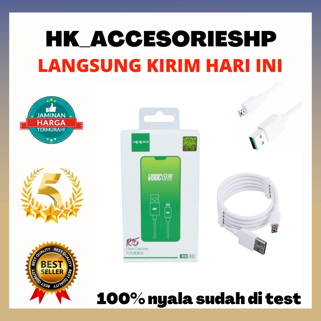 Kabel Data R15 VOOC Oppo Micro &amp; Type C