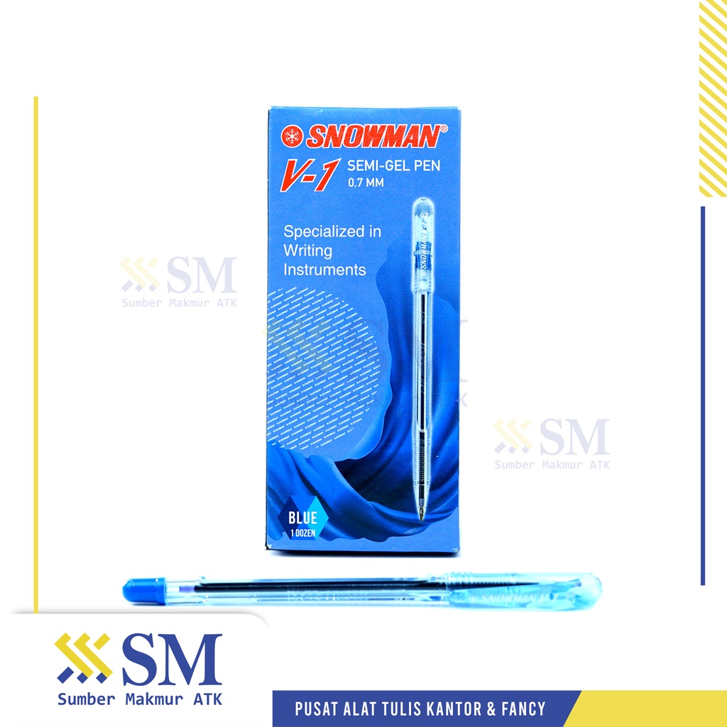 

(PAK) PULPEN / BALLPOINT SNOWMAN V1 BIRU ISI 12 PCS