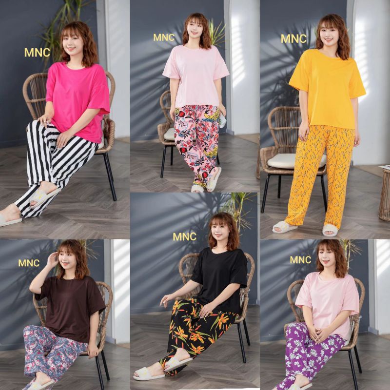 Piyama Cp wanita baju tidur lengan pendek import spandek super jumbo