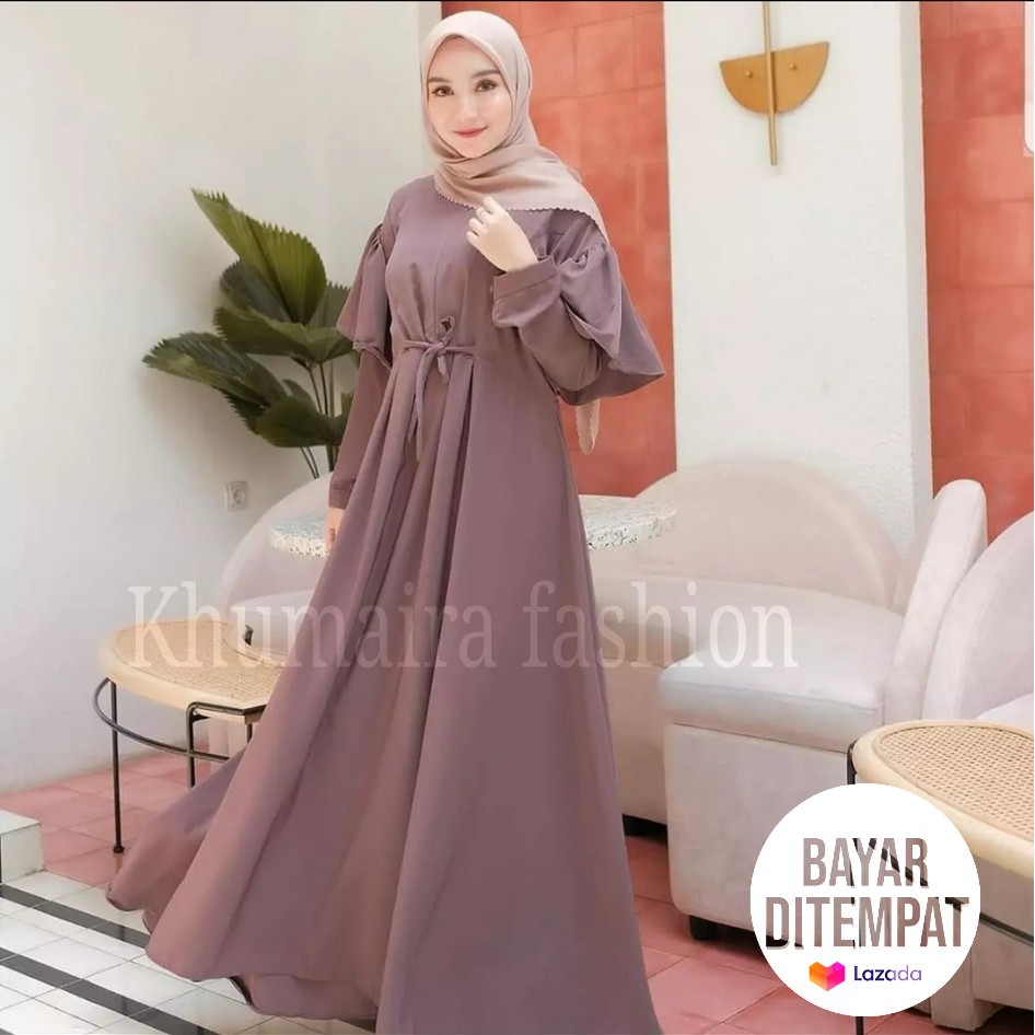 Mauren Dress size M-L /Gamis Terbaru  Modern/Baju Gamis Polos/Dress Wanita Muslim