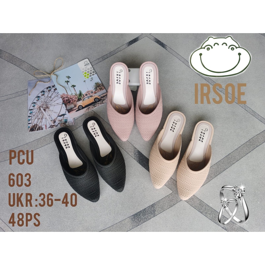 IR-603 Sandal Selop Karet Wanita / Sepatu Selop Wanita Merek Irsoe Size 36-40