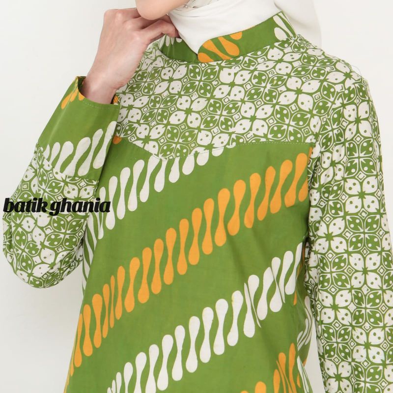 TUNIK BATIK TERBARU BATIK COUPLE ATASAN BATIK LENGAN PANJANG TUNIK BATIK JUMBO BY BATIK GHANIA