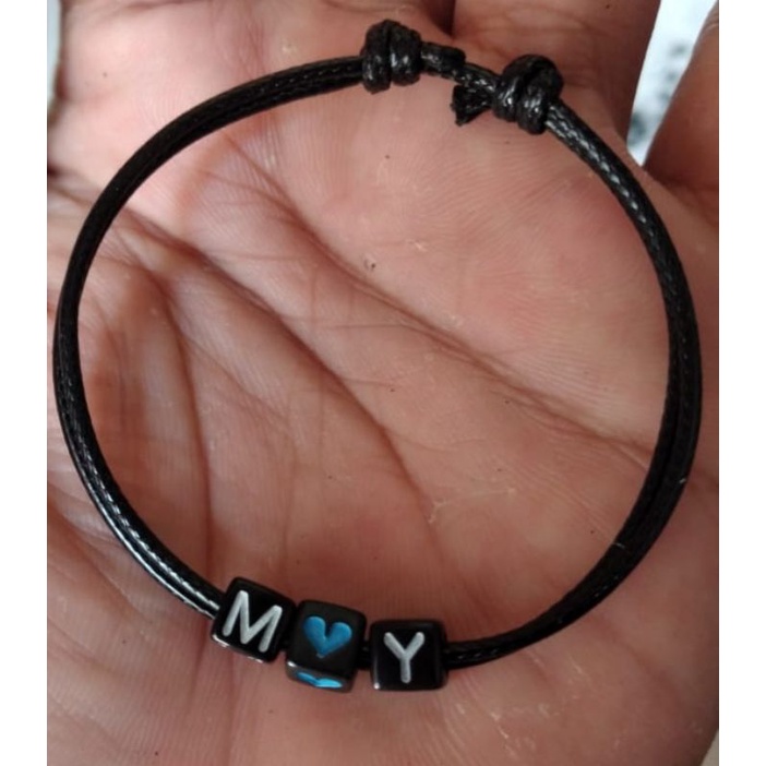 COSTUM NAMA/INISIAL PLUS LOVE (anti air) beli 15 free 1 polos gelang persahabatan / gelang pertemanan / gelang bestie / gelang viral / gelang murah / gelang terlaris / gelang pacaran / gelang hits / gelang huruf / gelang Costum / gelang nama / gelang inis