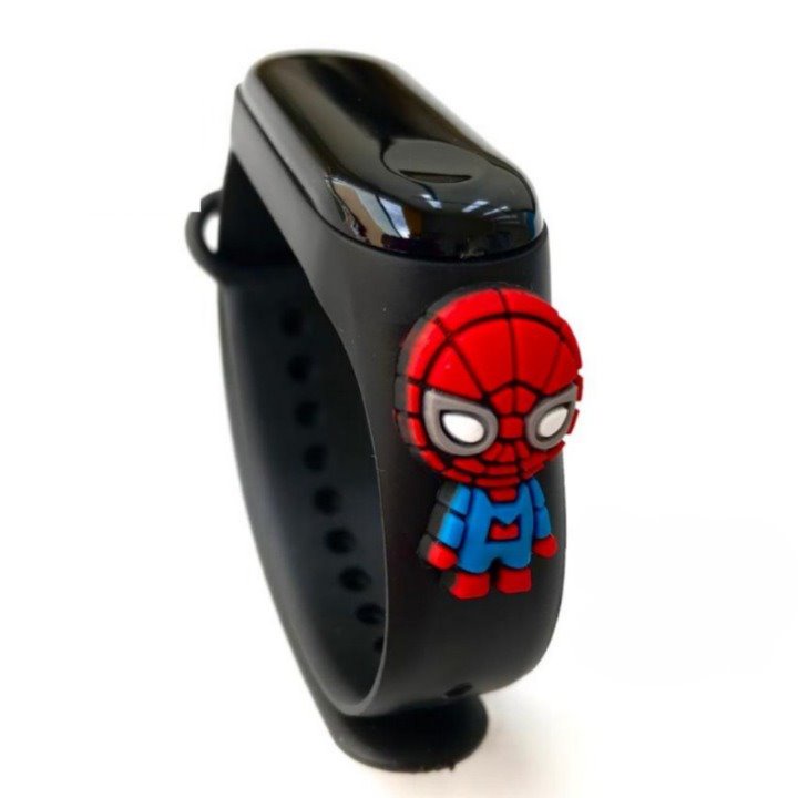 Jual Jam tangan led digital model gelang hitam spiderman jl17 Indonesia