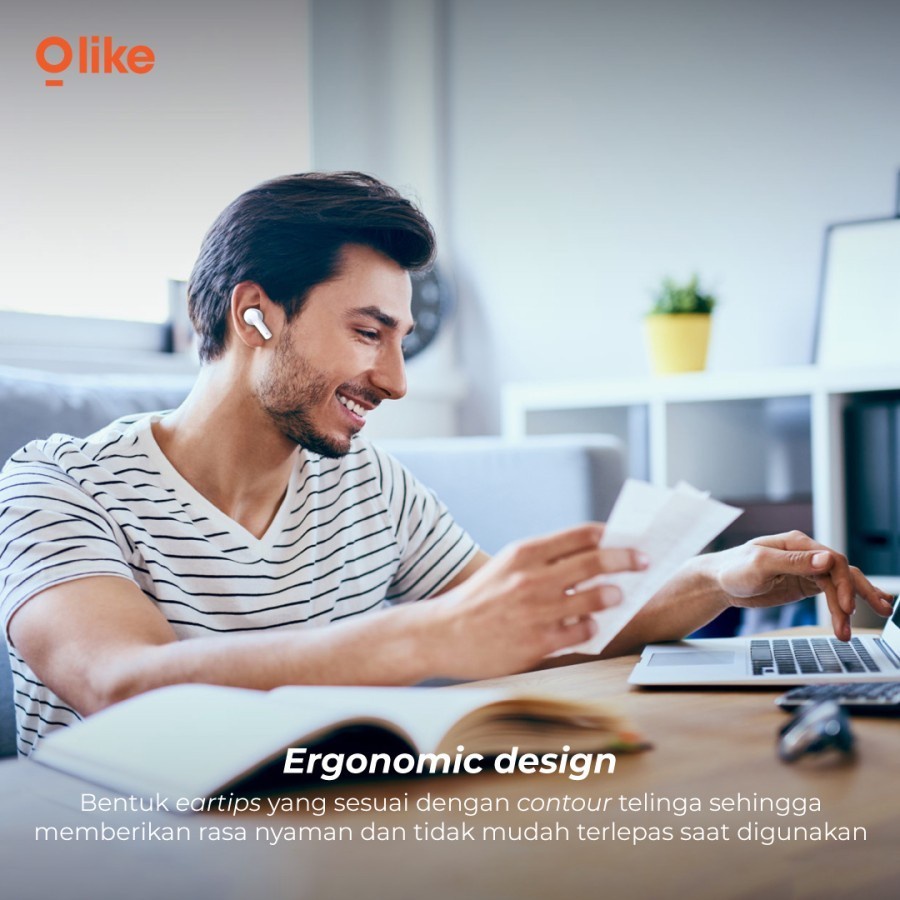 Olike T202 Wireless TWS Earphone Bluetooth - Garansi Resmi