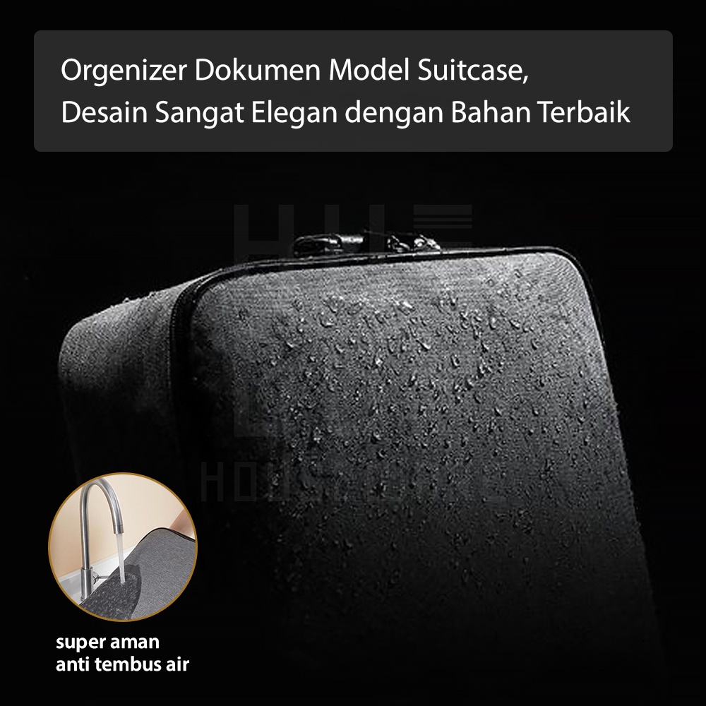 HUGO Tas Dokumen Tempat Penyimpanan File Surat Travel Bag dengan Security Digit Lock