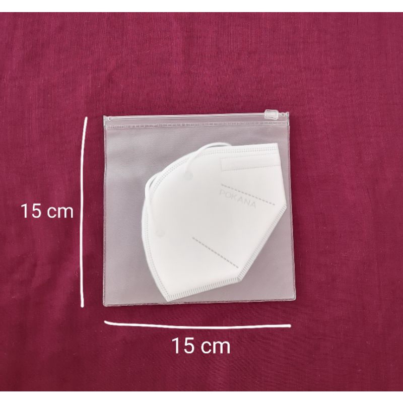 Pouch Masker KN95 | Tempat Penyimpanan Masker | Plastik Mika Zipper Ziplock