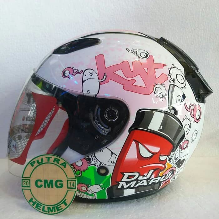 HELM KYT DJ MARU MOTIF 5 WHITE PINK