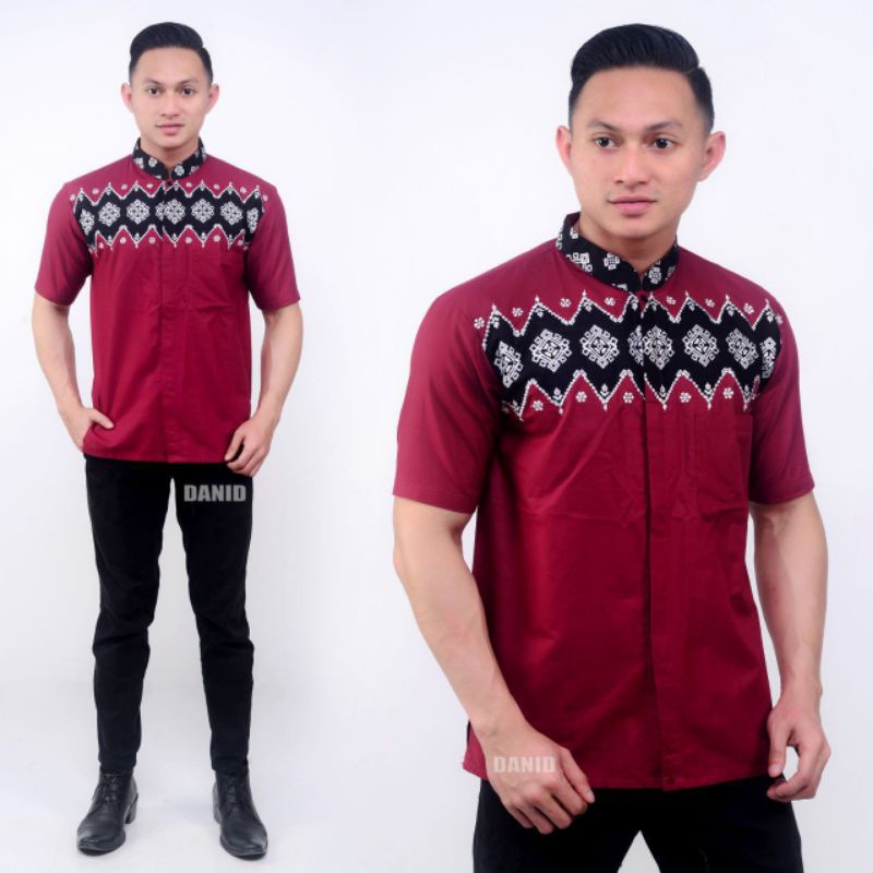 Baju koko batik pria lengan pendek terbaru keren