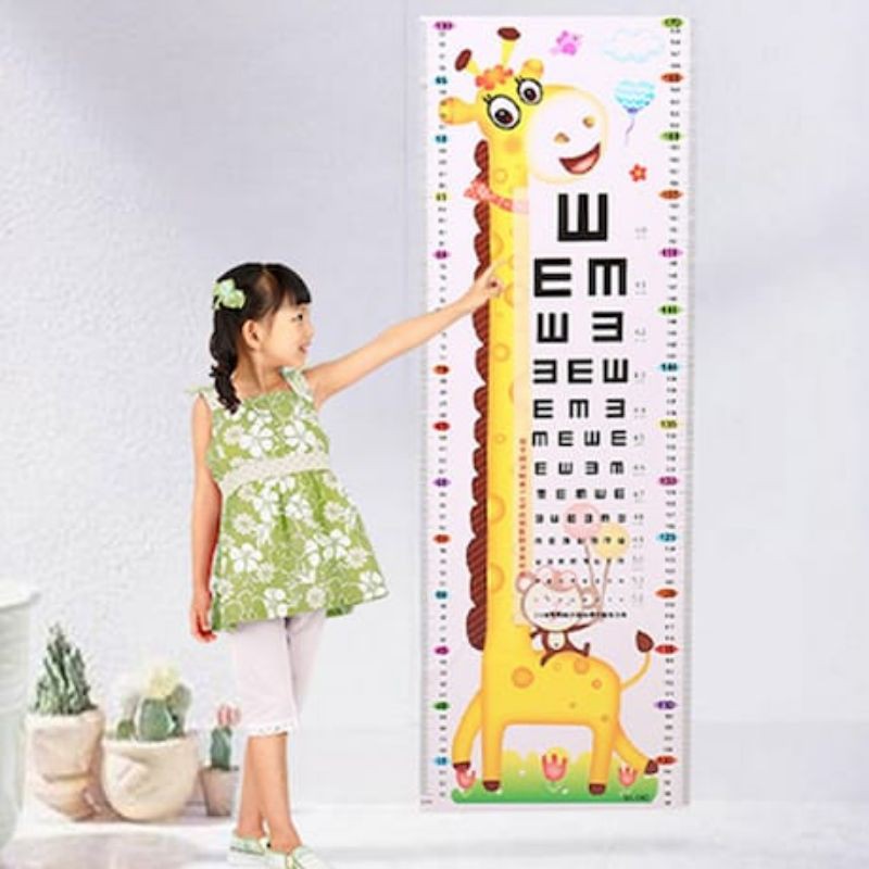 Sticker Dinding Pengukur Tinggi Badan Karakter hewan Grow Up Wall Stiker wallpaper wallsticker