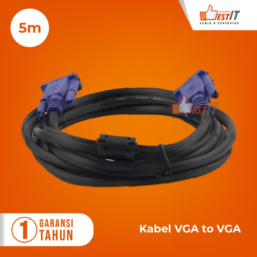 Kabel VGA Male to Male High Quality 5 Meter NYK Original