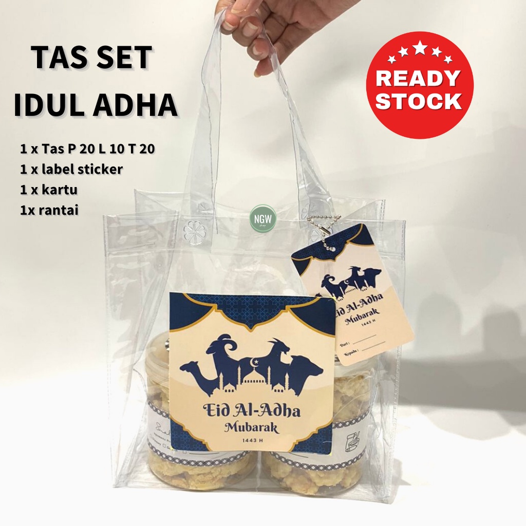 Tas IDUL ADHA EID SET LENGKAP 20 x 10 x 20 + label sticker + kartu rantai hampers hantaran hari raya